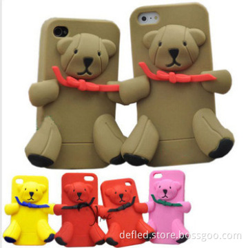 for iPhone Moshino 3D Cartoon Bear Silicon Case